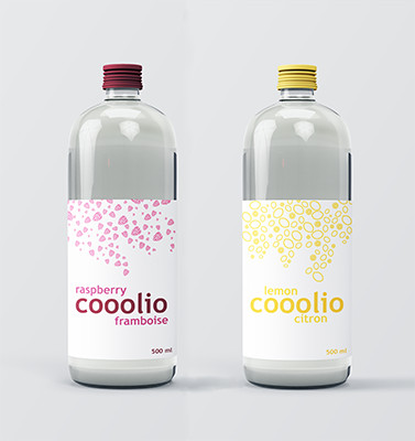 Graphic design of water bottles