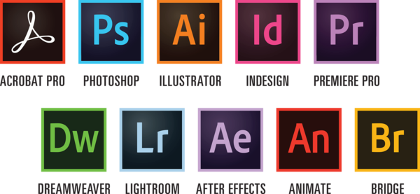 Image of the Adobe Creative Suite. Graphic Design