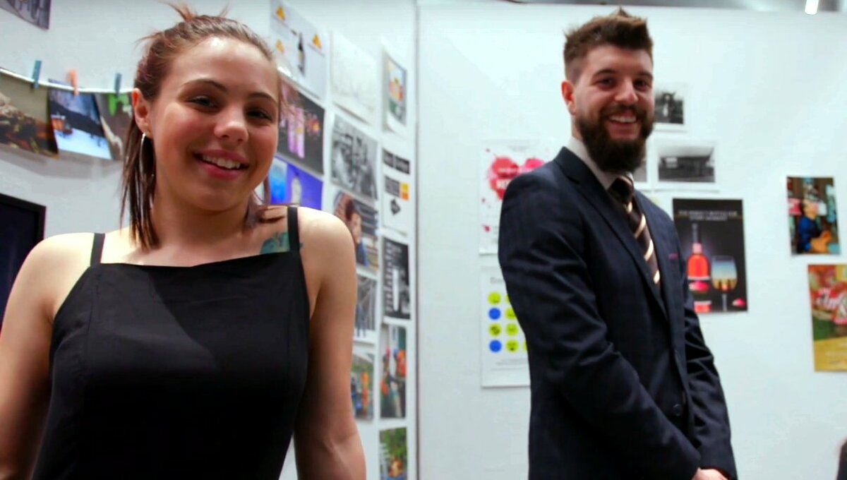 Graduating GWD students Jessica Montreuil and Jonathan Theriault at the 2019 vernissage at John Abbott College.